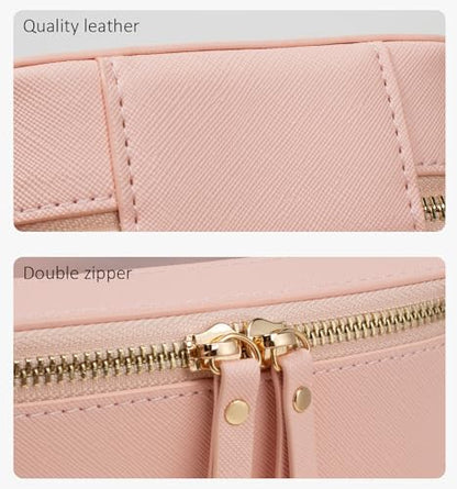 LETGO Clear Makeup Bag Sunscreen Bag Small Mini Travel Toiletry Bag Cosmetic Organizer,TSA Approved Waterproof PU Leather Portable Cosmetic Pouch for Summer Beach Vacation,Pool &Gym(Mini Pink) - color: Pink, style: Mini