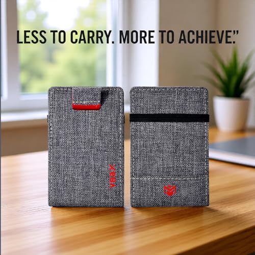 RFID Minimalist Slim Wallet for Men and Women, Holds Up to 12 Cards, Cash, Key Thin and Lightweight Credit Card Holder, Grey Ballistic Nylon - color: Grey Canvas