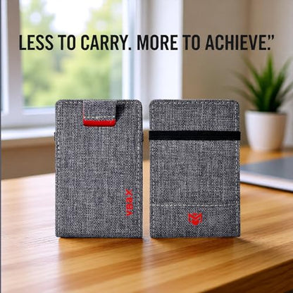 RFID Minimalist Slim Wallet for Men and Women, Holds Up to 12 Cards, Cash, Key Thin and Lightweight Credit Card Holder, Grey Ballistic Nylon - color: Grey Canvas