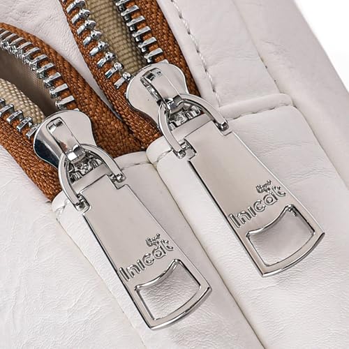 INICAT Anti Theft Crossbody Bags for Women Travel Small Sling Bag Fanny Packs Cross Body Purses Everyday - color: White Brown Antitheft, size: Small
