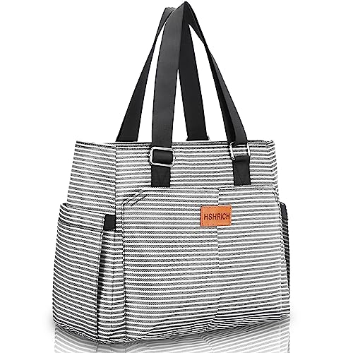 Large Women Lunch Bags/Insulated Adult Lunch Box/Leakproof Cooler Lunch Tote Bag with Storage Pocket. Reusable Lunch Purse for Work Picnic Hiking 12L, Stripe - color: 01-Stripe, size: Large