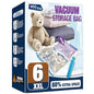 XXL Jumbo 47''X35'' Vacuum Storage Space Bags Extra Large for Blanket Bedding Comforters with Hand Pump (6 Pack) - size: 6-XXL
