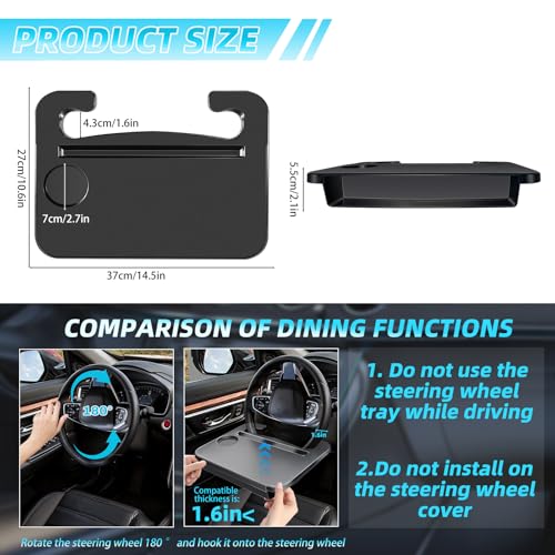 【Compatible with Honda CR-V】 2-in-1-Steering Wheel Tray Table with Seat Gap Filler Organizer.Seat Gap Fit Design: Solves Post-Use Storage Hassle + Stops Annoying Item Drops.