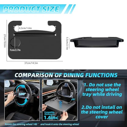 【Compatible with Honda CR-V】 2-in-1-Steering Wheel Tray Table with Seat Gap Filler Organizer.Seat Gap Fit Design: Solves Post-Use Storage Hassle + Stops Annoying Item Drops.