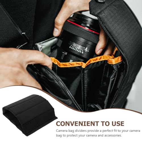 VOSAREA Dividers for Camera Bags 2 Pcs Padded Camera Bag Inserts Dividers Shock Absorbing Pad - color: Black