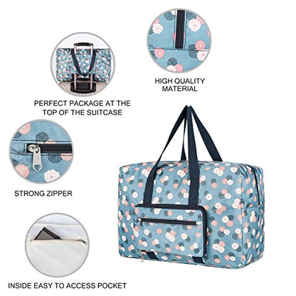 F.FETIVIN Weekender Bag Carry On Travel Duffle Medium Overnight Bag for Women(BLUE) - color: BLUE