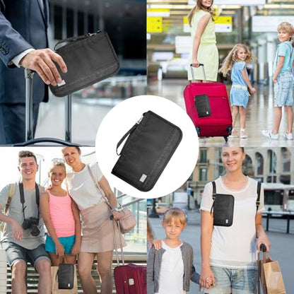 Travel Document Organizer&Passport Wallet - RFID Blocking, Lightweight & Waterproof Large Capacity Travel Passport Holder Women & Men for Travel Essentials