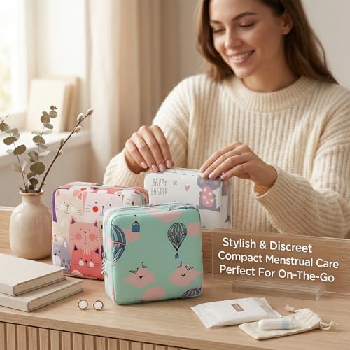 3Pcs Period Bag, Small Menstrual Sanitary Napkin Storage Bag Period Pouch Waterproof, Tampon Organizer Pouch Tampon Pad Holder for Purse, Pad Bags Feminine Care First Periods - color: 2