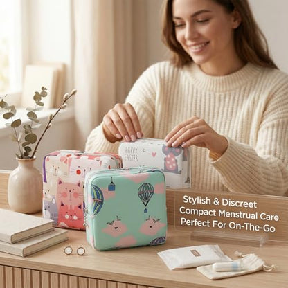 3Pcs Period Bag, Small Menstrual Sanitary Napkin Storage Bag Period Pouch Waterproof, Tampon Organizer Pouch Tampon Pad Holder for Purse, Pad Bags Feminine Care First Periods - color: 2