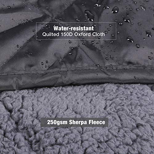 REDCAMP Large Warm Blanket with Sherpa Lining, Cold Weather Outdoor Blanket Windproof for Camping Stadium, Machine Washable 79"x 79" - color: 79"x 79" Black