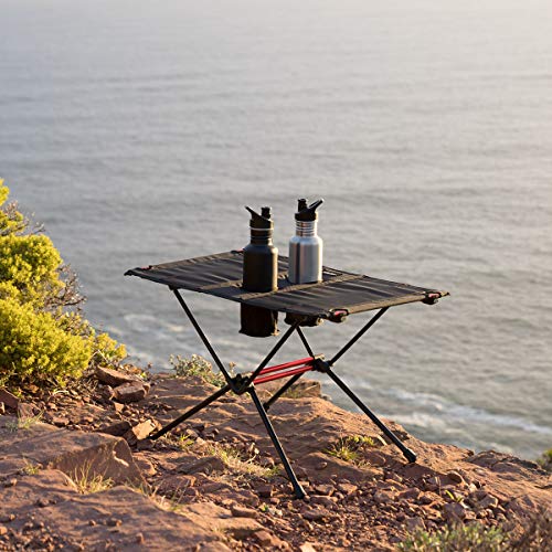 Naturehike FT07 Ultralight Camping Table, 1.6 LBS Portable Backpacking Table with Carry Bag & Cup Holder, Folding Mesh Camp Table for Camping Picnic Beach Fishing