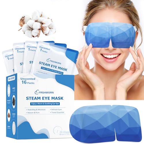 16Packs Steam Eye Mask, Heated Eye Mask for Sleeping, Warm Compress for Eyes, Self Heating Disposal Steam Mask for Home Sleep, Office, Spa, Travel Essentials Mothers Day Gifts (Unscented) - color: 16Packs Unscented