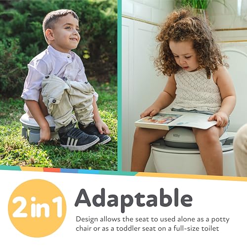 Nuby On-the-Go Portable Potty Seat - Collapsible Travel Toilet Seat for Boys and Girls 18+ Months - Includes Storage Bag and Disposable Liners - Toddler Potty Training Toilet (Pack of 4) - style: On-The-Go Potty (Pack of 4)