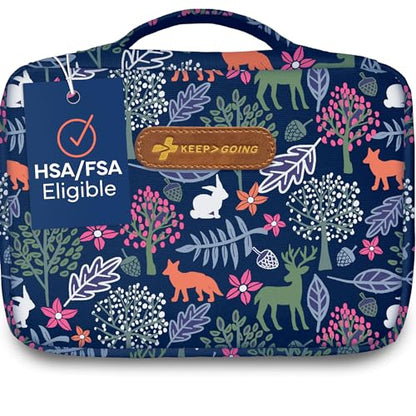 KeepGoing Large Home First Aid Kit for Kids – 270 Pc. for Car, Home, Dorm, & Boat with Latex-Free Bandages – 10 x 7 x 3.5 in. Travel First Aid Kit (Woodland) - style: Woodland