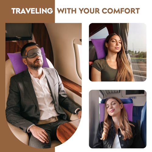 Small Shredded Memory Foam Pillow, Camping Pillow Travel Pillow - Compressible Medium Firm, Breathable Cover, Ideal Backpacking Hiking, Airplane and Car (Purple, S) - color: Purple, size: S-16 X 12 Inch