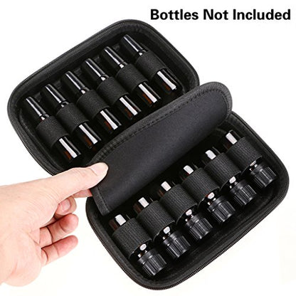 Hipiwe Hard Shell Essential Oil Carrying Case Holds 12 Bottles (Can hold 5ml, 10ml, &10ml Rollers) Travel Size Essential Oils Bag Organizer (Blue) - color: Blue