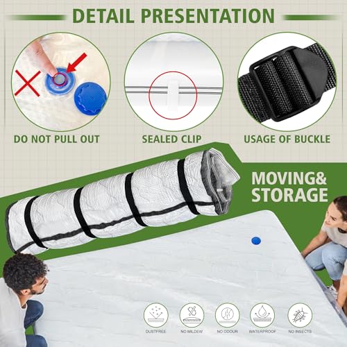 King Size Mattress Vacuum Bag for Memory Foam Latex Mattress Upto 14 Inch, Moving Shipping and Storage - size: CAL KING / KING