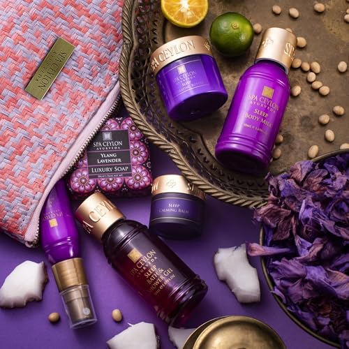 Spa Ceylon SLEEP HOME SPA SET | Body Care Set & Mini Travel Bag | Organic Self-Care Set | Vegan | Holiday Gift Set