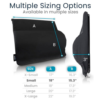 Vive Wheelchair Lumbar Support Cushion for Sling Back Wheel Chairs - Chair Pad for Back Pressure Relief - Memory Foam Backrest - Fits Most Wheelchairs & Transport Chairs - Improves Posture - size: 18"x15"x3"