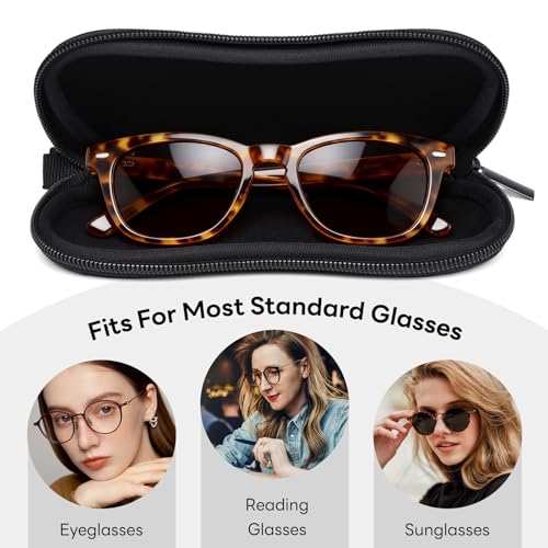 Sunglasses Case with Belt Clip, Ultra Light Neoprene Zipper Soft Padded Glasses Case for Women Men - color: Alchemy Lab