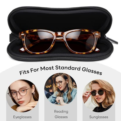 Sunglasses Case with Belt Clip, Ultra Light Neoprene Zipper Soft Padded Glasses Case for Women Men - color: Flowers