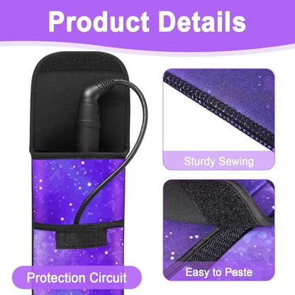 Shappy 2 Pcs Heat Resistant Hair Tools Bag Curling Iron Travel Case Cover Neoprene Flat Iron Holder Travel Case and Silicone Mat Pouch for Hot Hair Tools Storage Organizer(Starry Sky) - style: Starry Sky