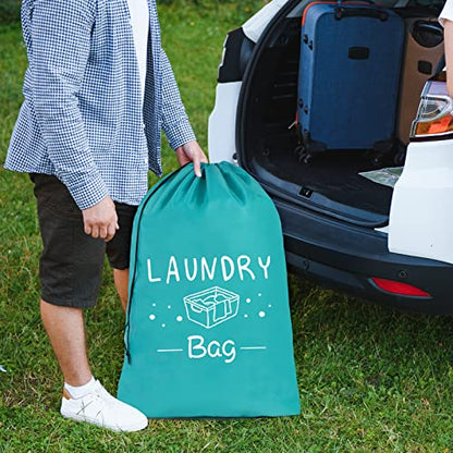 Sylfairy 2 Pack Extra Large Travel Laundry Bag, Dirty Clothes Organizer with Drawstring,Heavy Duty Travel Laundry Bags,Easy Fit a Laundry Hamper Travel Essentials - color: Grey+Blue