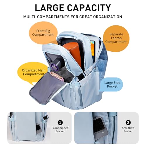 Travel Backpack for Women Men Carry on Backpack, Airline Approved Large Travel Bag Flight Approved Personal item, 15.6 Inch Laptop Backpack Casual Daypack for Weekender Business Hiking-BLUE - color: Blue