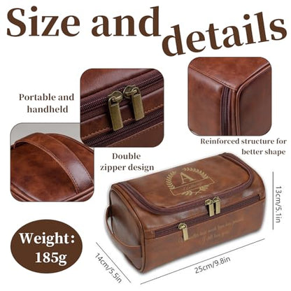 Personalized Gifts for Men Toiletry Bag, Custom Engraved Travel Dopp Kit with Name Initials, Valentines Gift, Groomsmen & Best Man Gift, Father’s Day, Wedding for Husband (Coffee Brown) - color: Coffee Brown