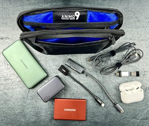Cable Organizer – Sleek & Weatherproof Back Tech Pouch for Cords, Chargers, and Electronic accessories.