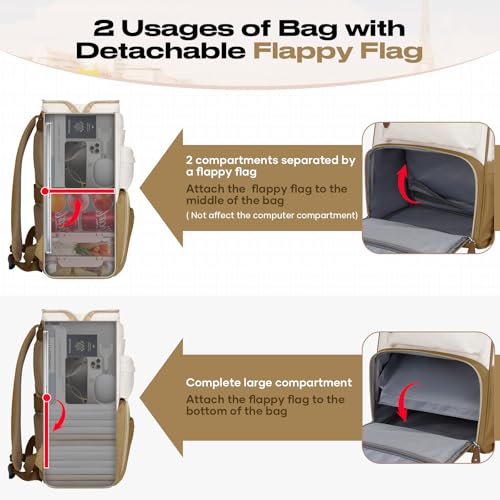 Maelstrom Travel Backpack for Women Men,Laptop Backpack Fits 15.6-17.3 Inch Laptop, Nurse/Work Bag with Insulated Lunch Box (Khaki-beige) - color: Khaki-beige
