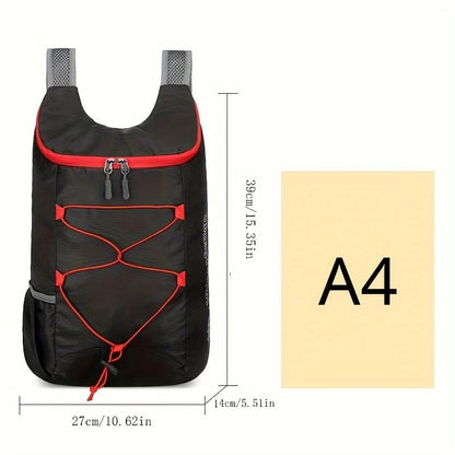 1PC Multifunctional Outdoor Folding Backpack - Lightweight, Waterproof, Durable for Hiking, Riding, and Travel, Gray - color: Gray