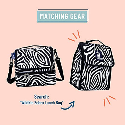 Wildkin Kids Two Compartment Insulated Lunch Bag – Keeps Food Hot or Cold, Easy-Clean Lining, Leak-Resistant & BPA-Free – Boys & Girls, Ideal for School, Travel & Daycare – Zebra - color: Zebra