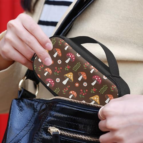 Insulin Cooler Travel Case for Women Waterproof, Cartoon Floral Mushroom Print Diabetic Medication Insulated Cool Organizer with Zipper for The Daily Life and Trip - color: Cartoon Floral Mushroom