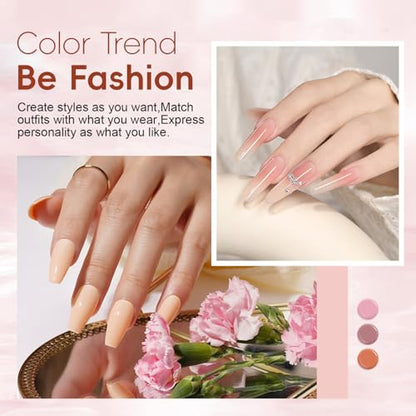 JEWHITENY Poly Extension Gel Kit With 48W LED Nail Lamp 14 Colors Builder Extension Gel All-in-One French Kit Nail Art Design Beginner Kit - color: A02