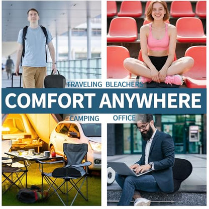 Portable 3D Breathable Seat Cushion – Foldable, Soft & Lightweight for Airplane Travel Stadium Cushion