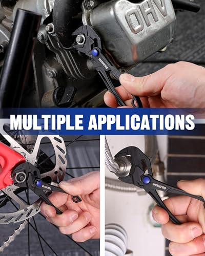 WORKPRO Mini Pliers Wrench, 4-Inch Smooth Jaw Plier, High-Toughness Alloy Steel Adjustable Wrench Pliers with Smooth Parallel Jaws, Anti-Rust Coating, EDC Plier for Tight Spaces & Versatile Use - color: Black