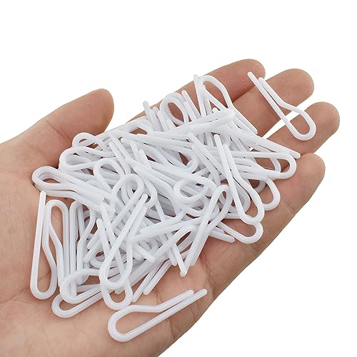 HAHIYO 1.4inch/35mm 200Pcs White Plastic U Shape Alligator Clip - Toothless Clothespin Fabric Clip Garment Shirt Folding Clip for Sewing Room Folding Sock Tie Pant Securing Fabric to Comic Board - size: White - 1.4 inches - 200 Count - Toothless