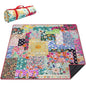 Supfitness Extra Large Picnic Blankets Waterproof Foldable (80 "x 80") Beach Blanket Waterproof Sandproof,3-Layer Thicking Mat Outdoor Packable Camping Blanket(Bohemian) - color: Flower, size: 80x80in