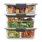 Rubbermaid Brilliance BPA-Free 3 Set Food Storage Containers with Lids, Removable Trays, Airtight, Leak-Proof, Ideal for Meal Prep, Lunch, and Leftovers - size: 6-Piece