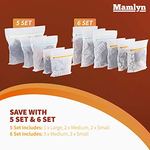 Mamlyn Mesh Laundry Bag for Delicates, Wash Bags for Underwear and Lingerie, Makeup Organizer Bag (1 Medium, 1 Small) - size: 1 Medium, 1 Small