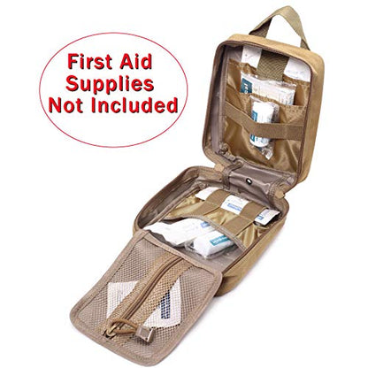 Molle Pouch, Sturdy 600D Nylon Tactical Medical Pouch,Rip-Away EMT First Aid Pouch (Bag Only) - color: tan