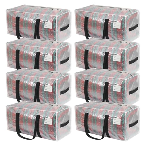 VTSVTS 8 Pack Extra Heavy Duty Large Moving Bags with Comfortable Handle & Strong Zipper,Storage Totes for Space Saving Moving Storage College Supplies Alternative to Moving Box,Clear - color: Clear, size: 8 Pcs