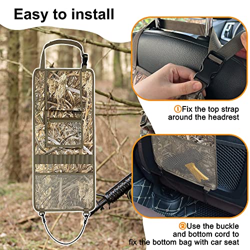 MYDAYS 2 Pack Seat Back Gun Rack, Camo Front Seat Gun Organizer with Bullet Pocket Vehicle Gun Holder for Hunting Rifles/Shotguns - color: Camo5