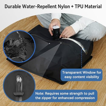 Travel Compression Storage Bags Reusable Bags Rechargeable Wireless Pump Portable Space Saver Bags for Travel-Vacuum Packing Seal for Clothes, Blankets, 19.7×15.7×5.9in, Suitcase Backpack & Luggage - size: 2pcs+pump