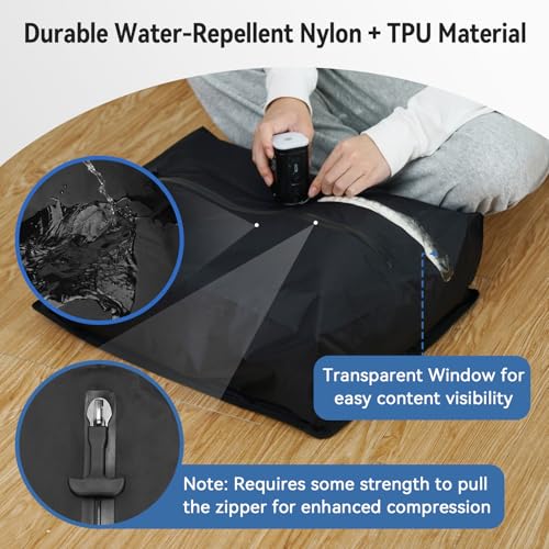 Vacuum Bags with Wireless Pump - Space Saver Compression Bags for Travel Luggage, No Checked Baggage, Travel compression storage bag, 19.7 * 15.7 * 5.9in, Easy Vac Pack Backpack for luggage - size: 1pcs+pump