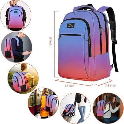 MATEIN Fashion Laptop Backpack 15.6 Inch, Anti Theft Slim Travel Backpack, Water Resistant Computer Bag for Men & Women - color: Tie-dye, size: 15.6 Inch