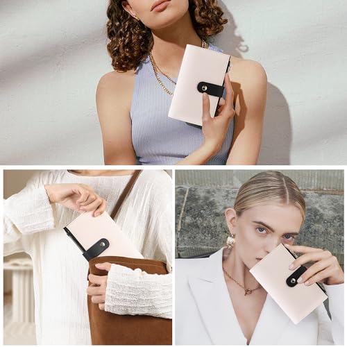 yiijay Wallet Women RFID Blocking Multi Cards Wallet Credit Card Holder for Women Large Capacity Lady Leather Trifold Travel Wallet with Pen Holder - color: 2Beige&Black