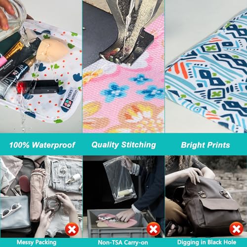 HIONXMGA TSA Approved Toiletry Bag, Set of 3 Clear Travel Toiletry Bag Quart Size Zipper Travel Pouch, Waterproof Makeup Cosmetic Bag for Women Men Kids Toiletries Carry on, Marine - color: Marine, Mixed Sizes