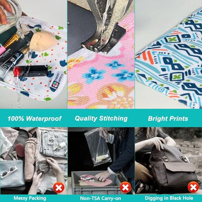 HIONXMGA TSA Approved Toiletry Bag, Set of 3 Clear Travel Toiletry Bag Quart Size Zipper Travel Pouch, Waterproof Makeup Cosmetic Bag for Women Men Kids Toiletries Carry on, Marine - color: Marine, Mixed Sizes